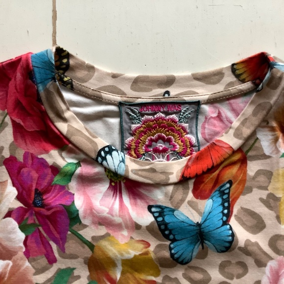 NWT Johnny Was Mayflower Butterflies Floral Swing Tee Size XS - Picture 5 of 7